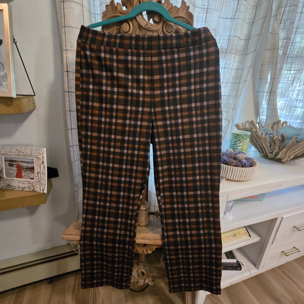 Sanctuary Black and Brown Plaid Pants